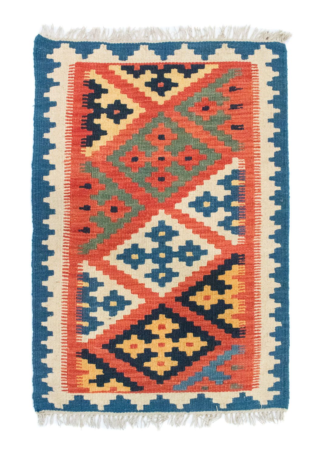 Kelim Carpet - orientalisk matta - 95 x 64 cm - orange