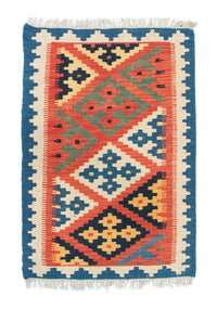 Kelim Carpet - orientalisk matta - 95 x 64 cm - orange