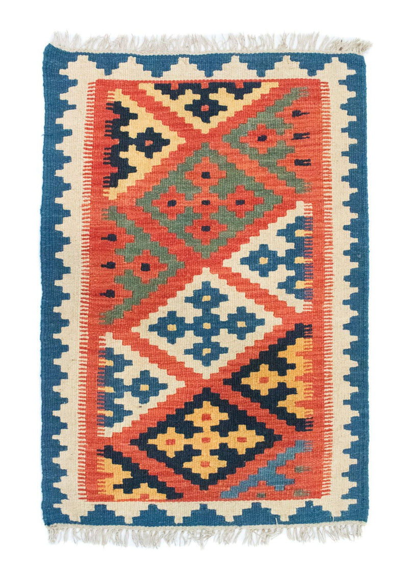 Kelim Carpet - orientalisk matta - 95 x 64 cm - orange