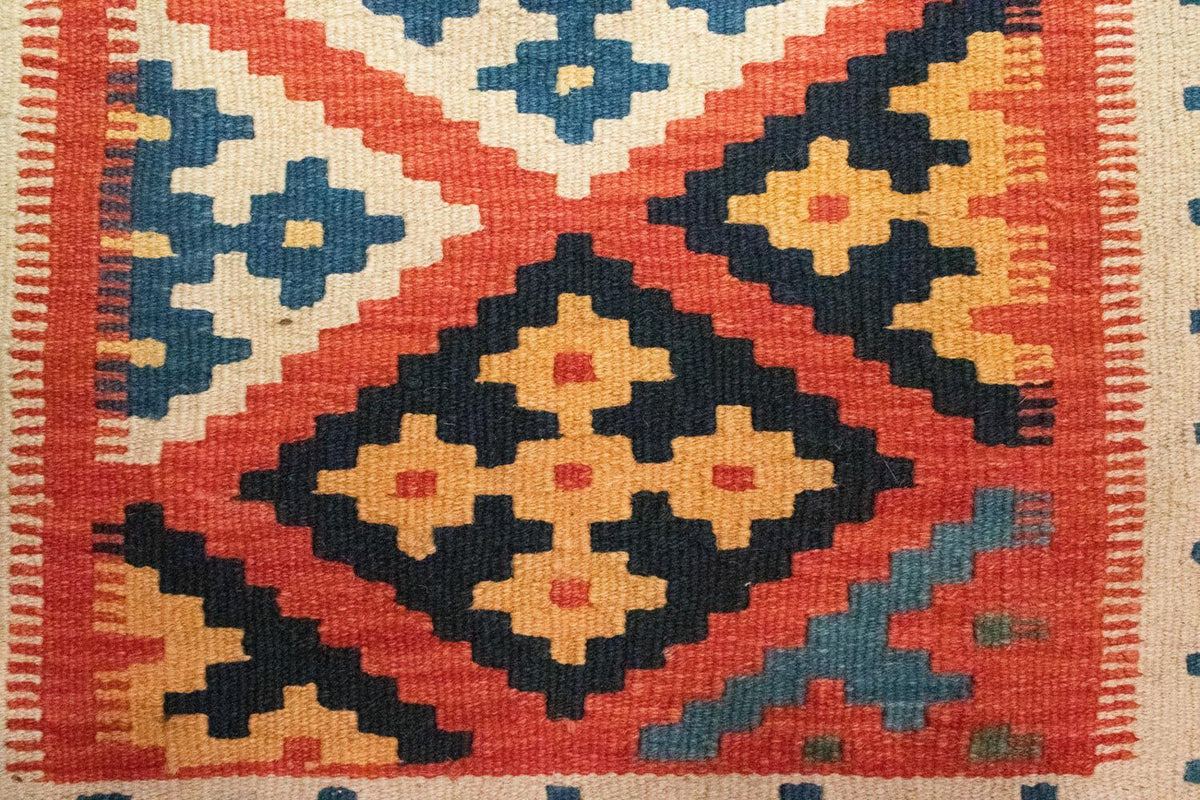 Kelim Carpet - orientalisk matta - 95 x 64 cm - orange