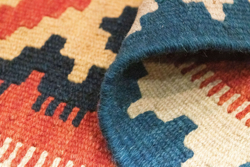 Kelim Carpet - orientalisk matta - 95 x 64 cm - orange