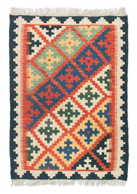 Kelim Carpet - orientalisk matta - 92 x 65 cm - orange