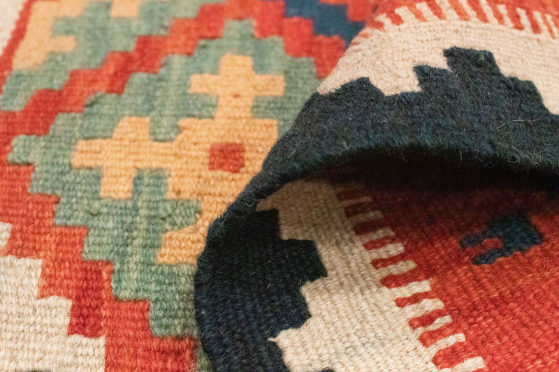 Kelim Carpet - orientalisk matta - 92 x 65 cm - orange