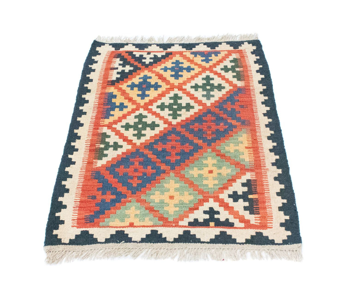 Kelim Carpet - orientalisk matta - 92 x 65 cm - orange