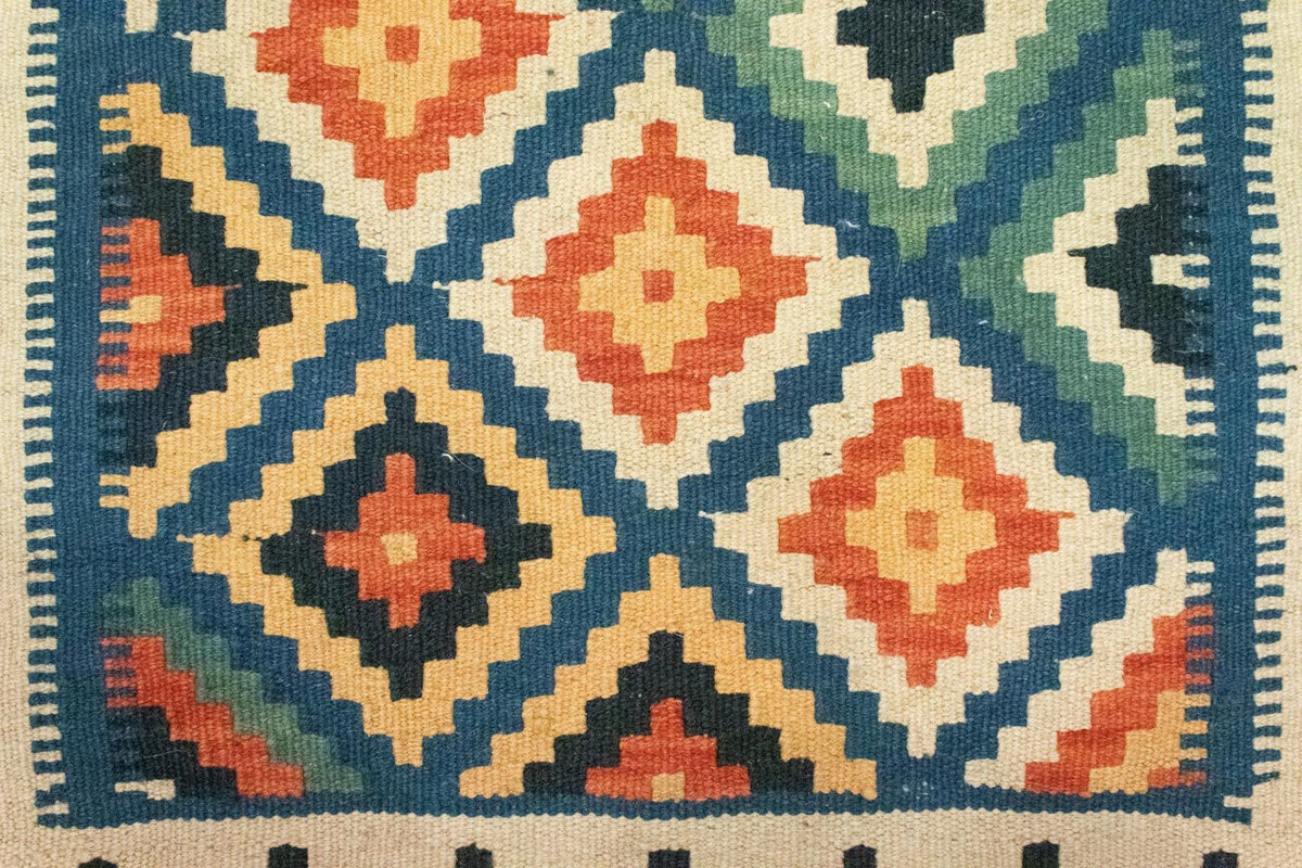 Kelim Carpet - orientalisk matta - 90 x 60 cm - blå