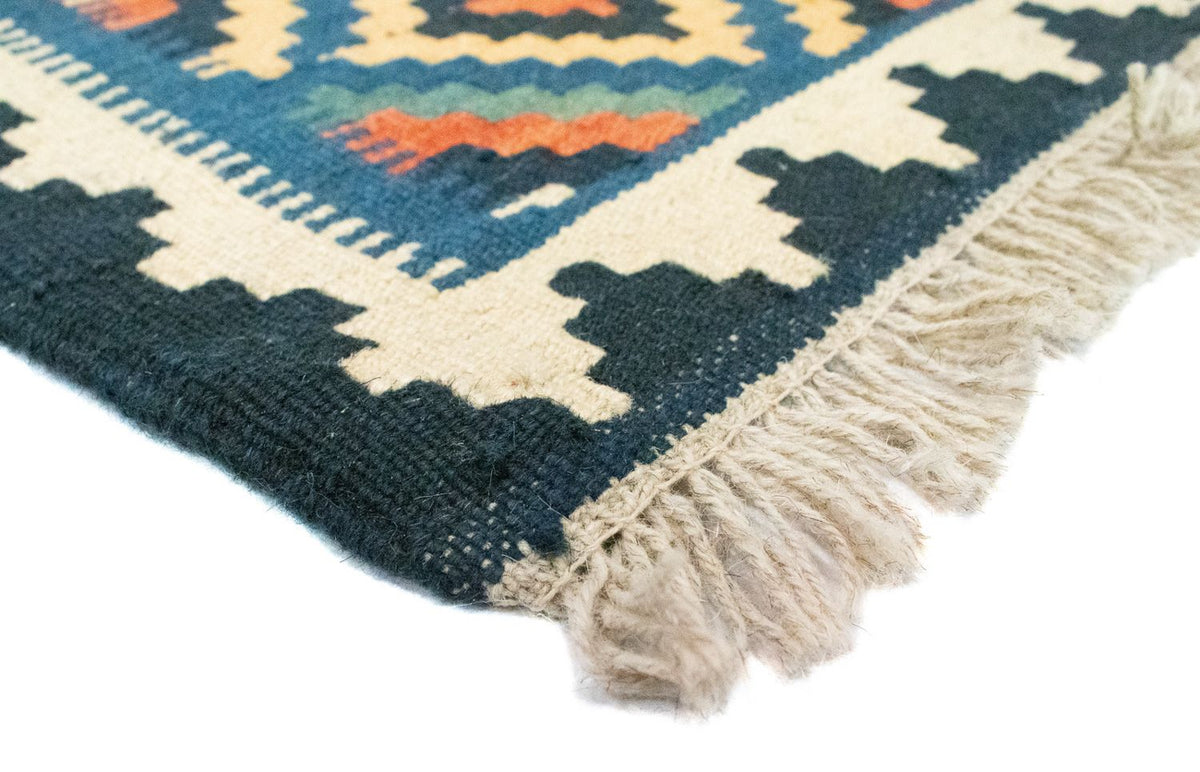 Kelim Carpet - orientalisk matta - 90 x 60 cm - blå