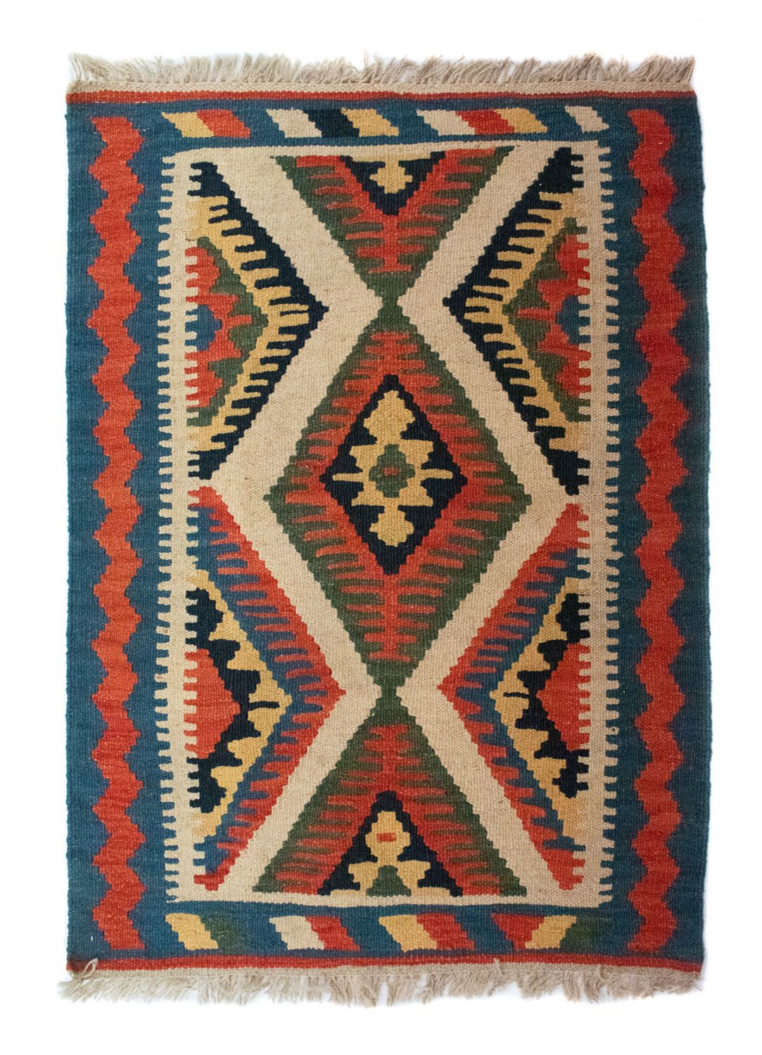 Kelim Carpet - orientalisk matta - 90 x 64 cm - beige