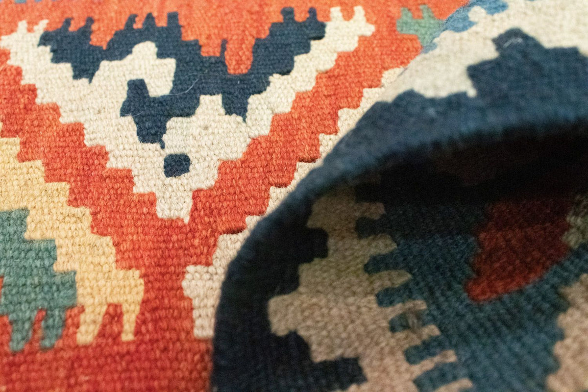 Kelim Carpet - orientalisk matta - 87 x 60 cm - blå