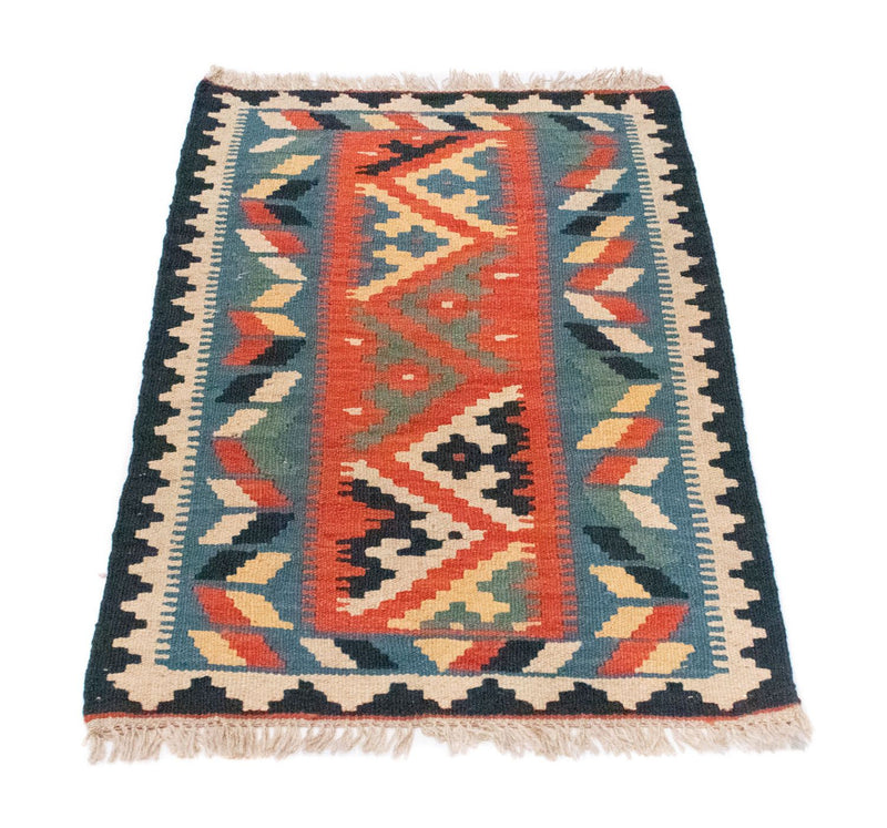Kelim Carpet - orientalisk matta - 87 x 60 cm - blå