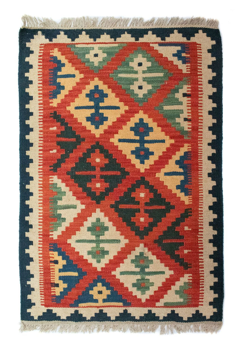 Kelim Carpet - orientalisk matta - 92 x 62 cm - flerfärgad
