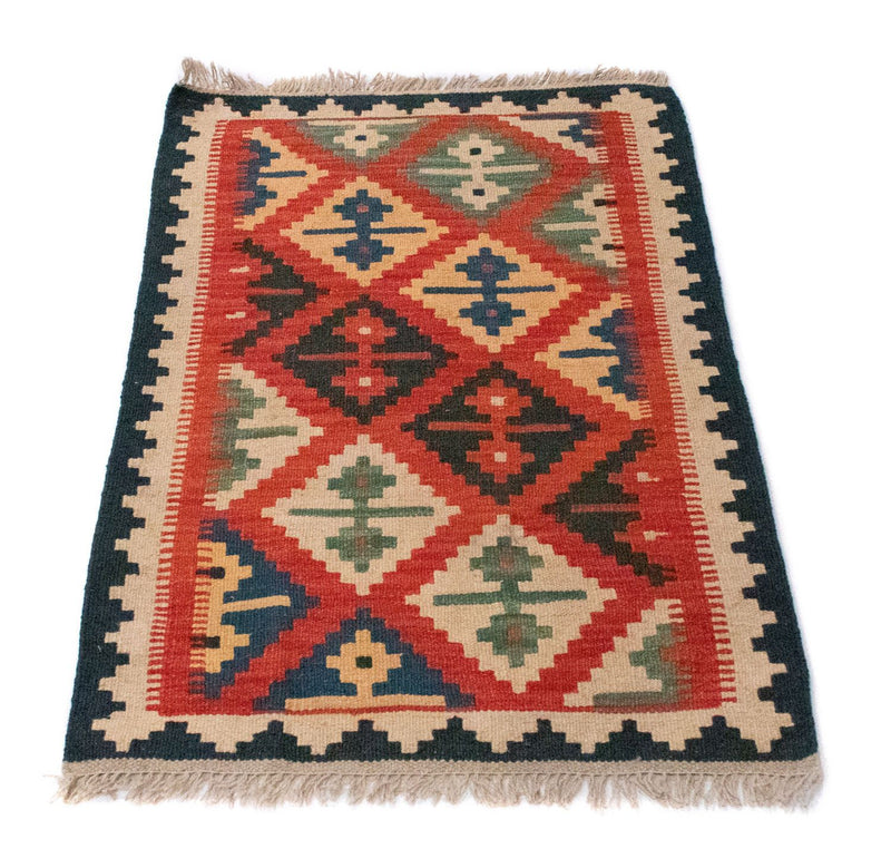 Kelim Carpet - orientalisk matta - 92 x 62 cm - flerfärgad