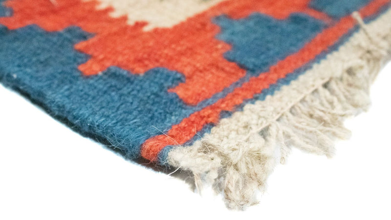 Kelim Carpet - orientalisk matta - 90 x 63 cm - orange