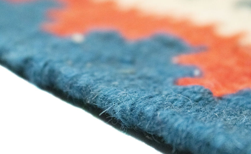 Kelim Carpet - orientalisk matta - 90 x 63 cm - orange