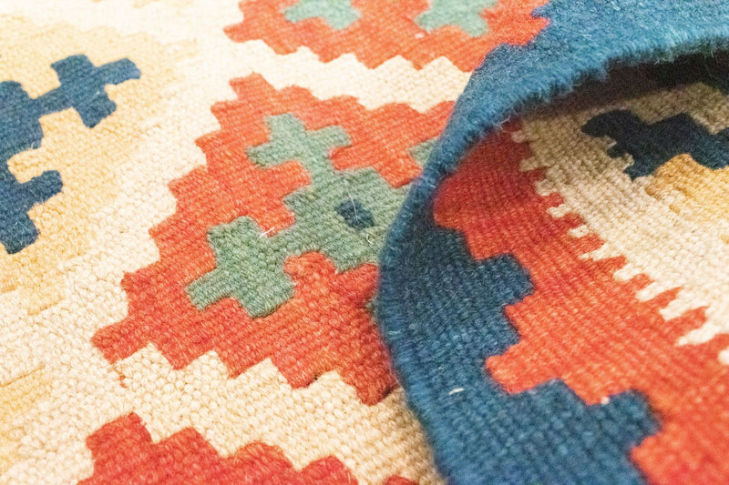 Kelim Carpet - orientalisk matta - 90 x 63 cm - orange