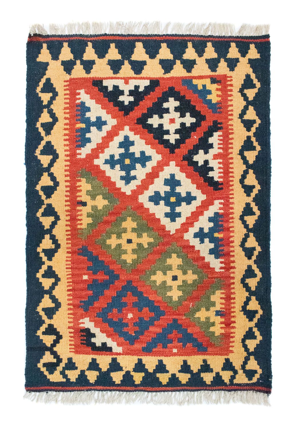 Kelim Carpet - orientalisk matta - 90 x 62 cm - orange