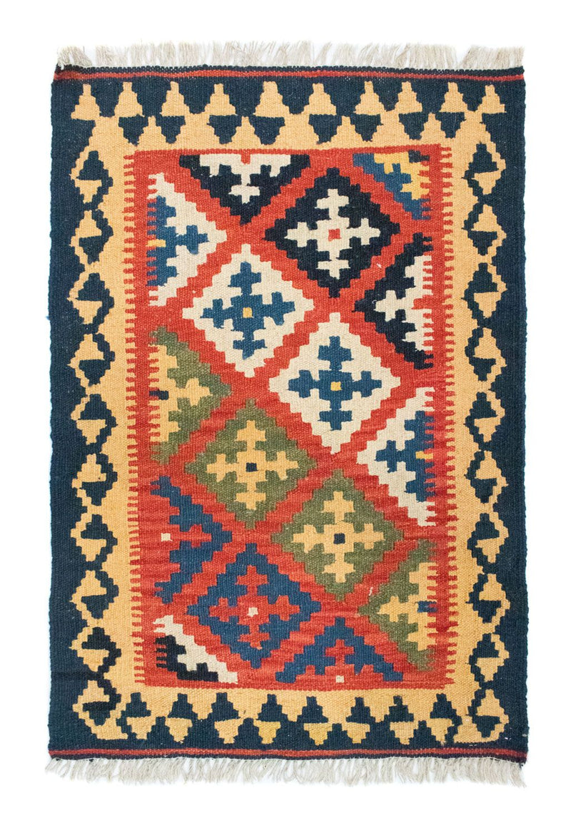 Kelim Carpet - orientalisk matta - 90 x 62 cm - orange