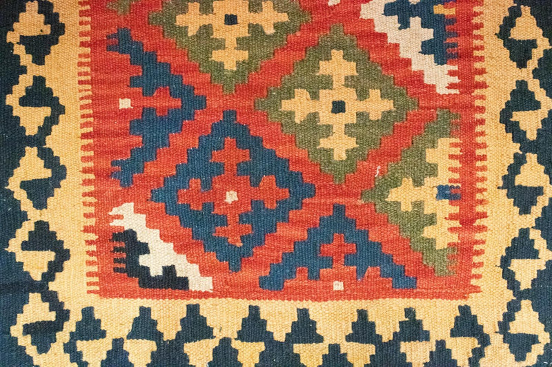 Kelim Carpet - orientalisk matta - 90 x 62 cm - orange