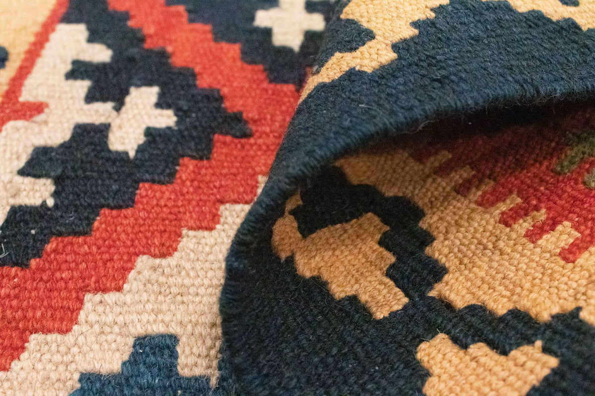 Kelim Carpet - orientalisk matta - 90 x 62 cm - orange