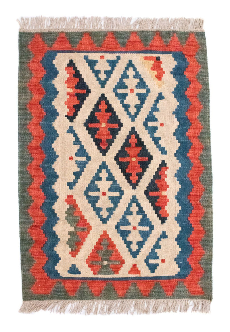 Kelim Carpet - orientalisk matta - 90 x 65 cm - beige