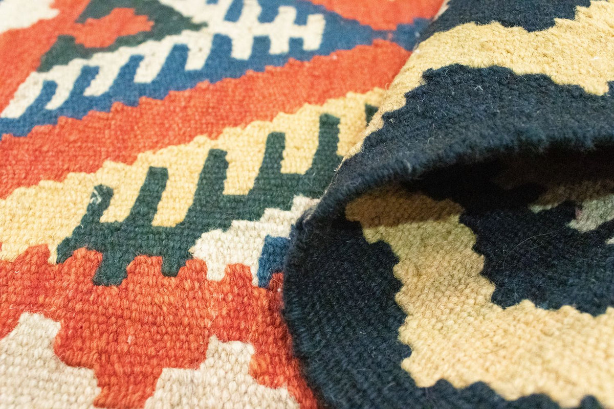 Kelim Carpet - orientalisk matta - 90 x 65 cm - orange