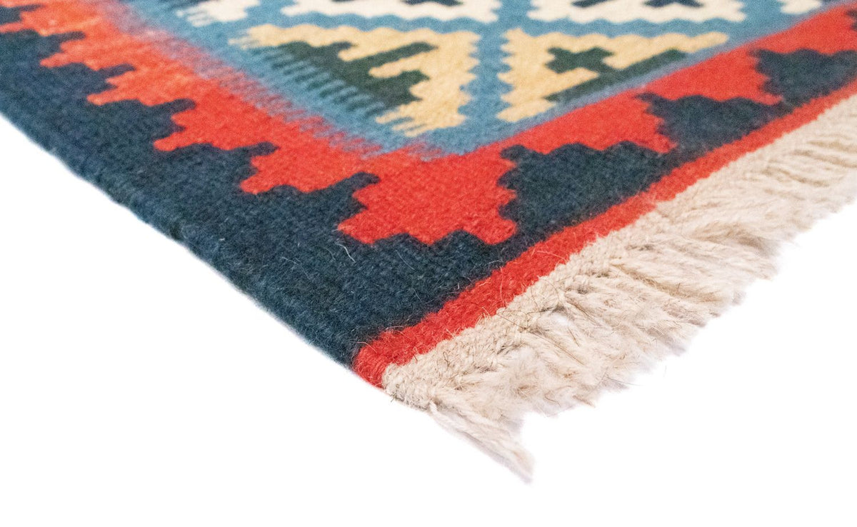 Kelim Carpet - orientalisk matta - 92 x 65 cm - blå