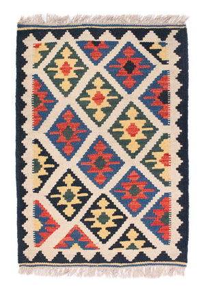Kelim Carpet - orientalisk matta - 88 x 63 cm - beige