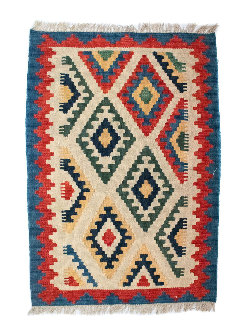 Kelim Carpet - orientalisk matta - 88 x 61 cm - beige