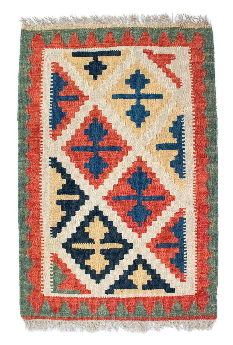 Kelim Carpet - orientalisk matta - 93 x 61 cm - orange