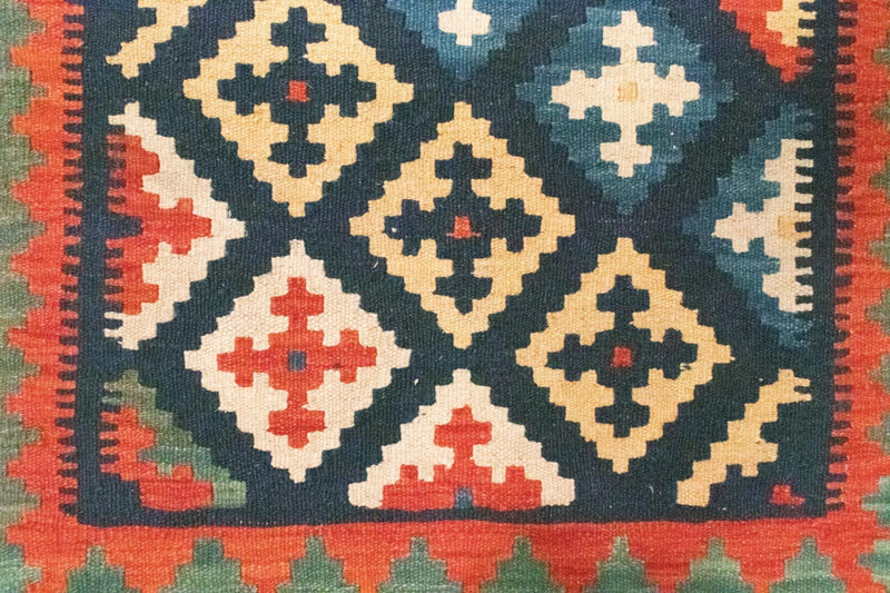 Kelim Carpet - orientalisk matta - 95 x 65 cm - blå