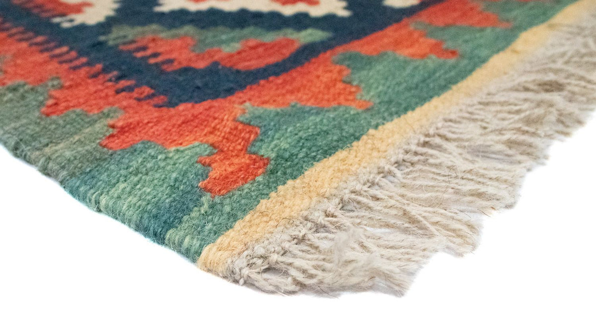 Kelim Carpet - orientalisk matta - 95 x 65 cm - blå