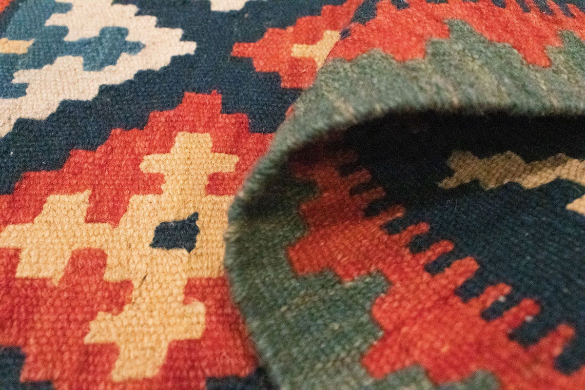 Kelim Carpet - orientalisk matta - 95 x 65 cm - blå