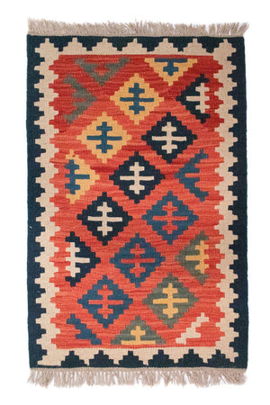 Kelim Carpet - orientalisk matta - 98 x 64 cm - flerfärgad