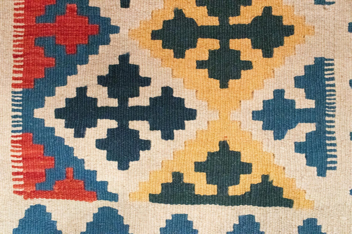 Kelim Carpet - orientalisk matta - 86 x 61 cm - blå