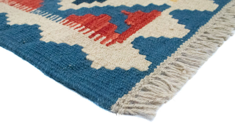 Kelim Carpet - orientalisk matta - 86 x 61 cm - blå