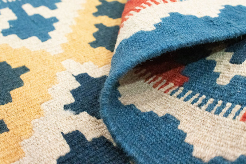 Kelim Carpet - orientalisk matta - 86 x 61 cm - blå