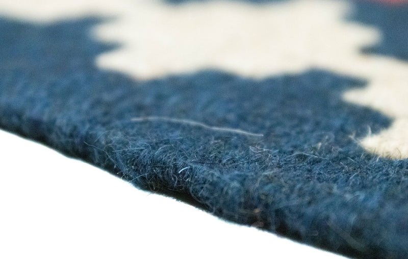 Kelim Carpet - orientalisk matta - 89 x 60 cm - blå