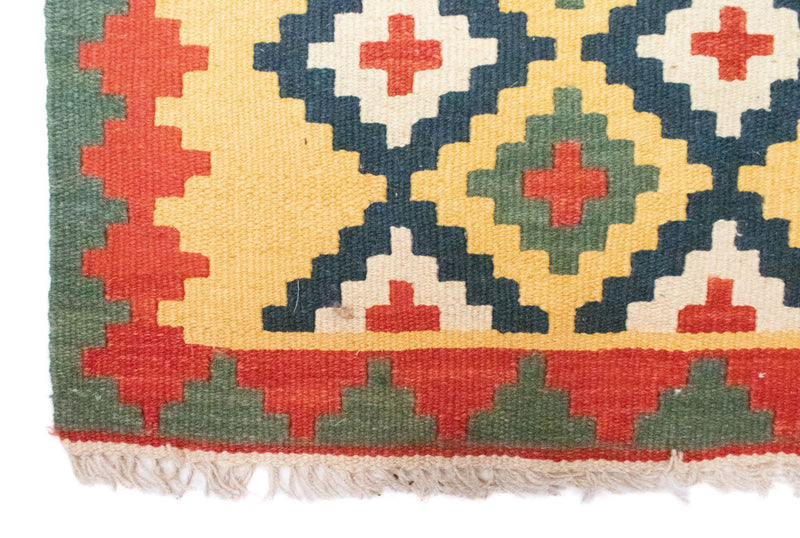 Kelim Carpet - orientalisk matta - 83 x 62 cm - gul