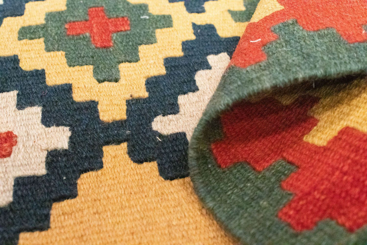 Kelim Carpet - orientalisk matta - 83 x 62 cm - gul