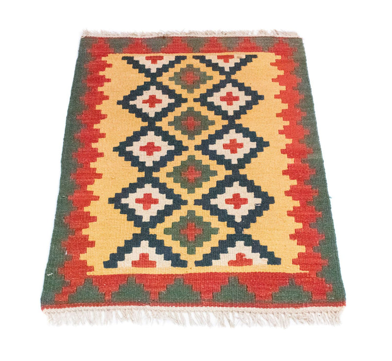 Kelim Carpet - orientalisk matta - 83 x 62 cm - gul