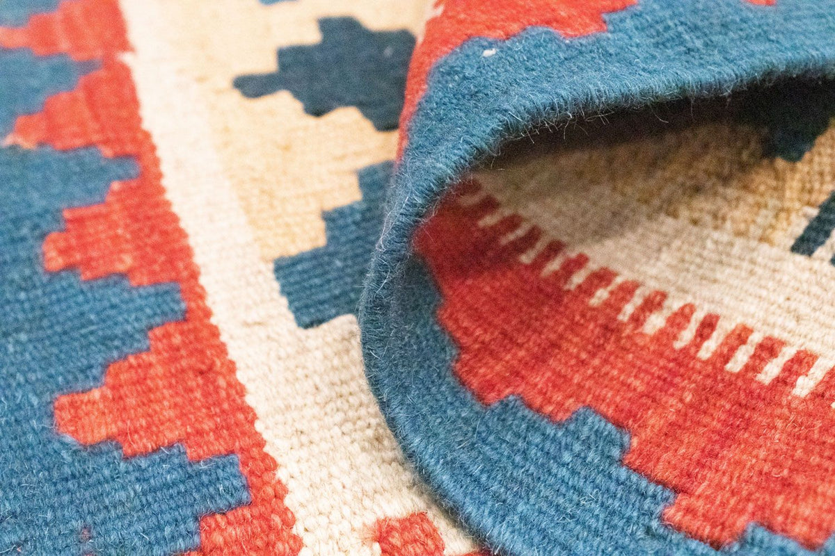 Kelim Carpet - orientalisk matta - 85 x 64 cm - orange