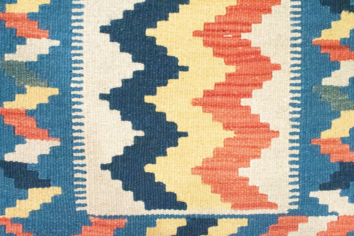 Kelim Carpet - orientalisk matta - 91 x 61 cm - blå