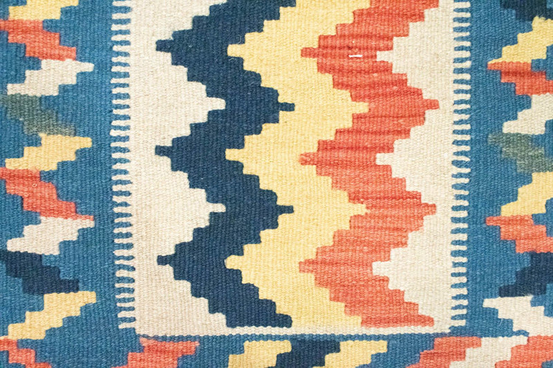 Kelim Carpet - orientalisk matta - 91 x 61 cm - blå