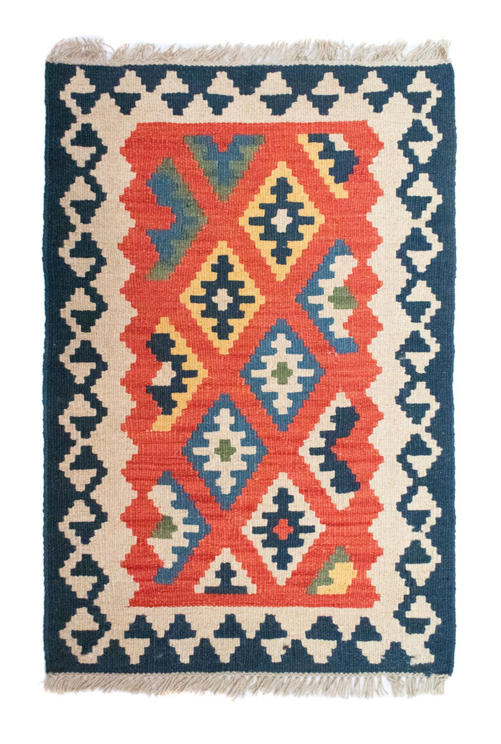 Kelim Carpet - orientalisk matta - 91 x 61 cm - orange