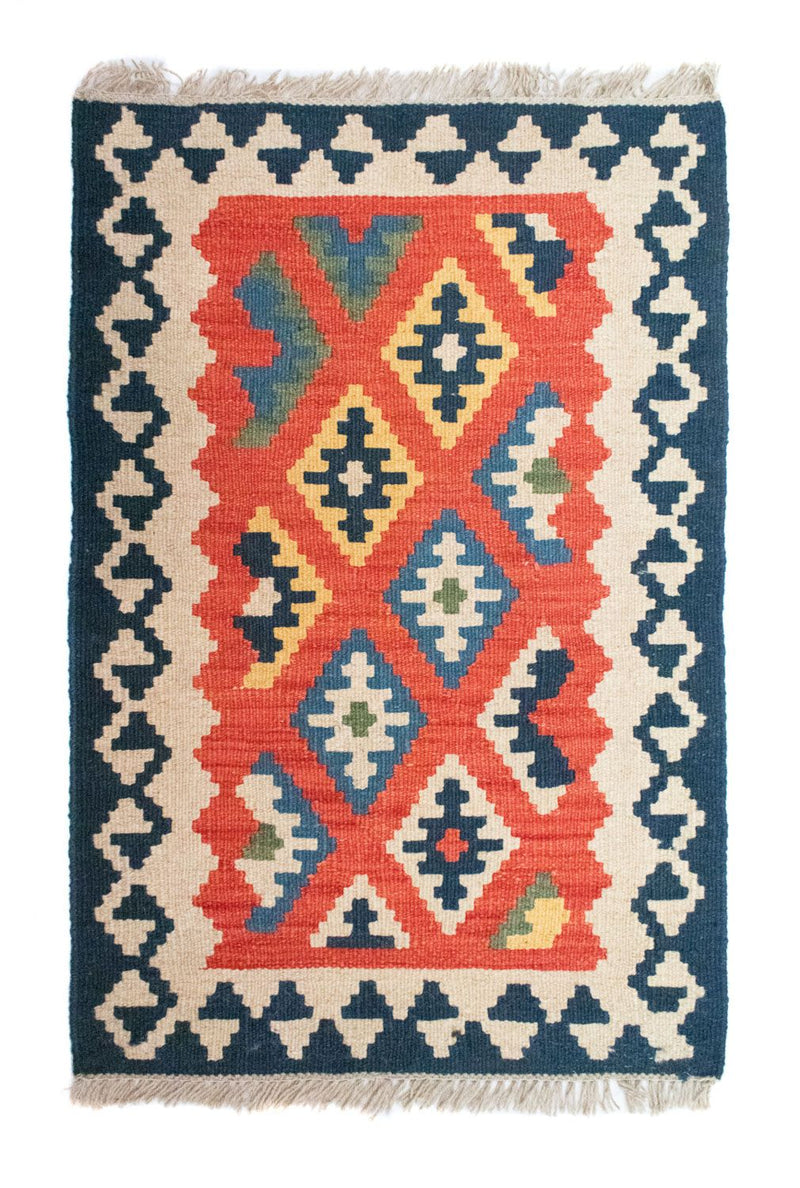 Kelim Carpet - orientalisk matta - 91 x 61 cm - orange