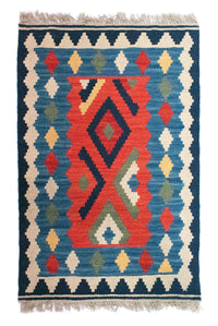 Kelim Carpet - orientalisk matta - 96 x 63 cm - flerfärgad