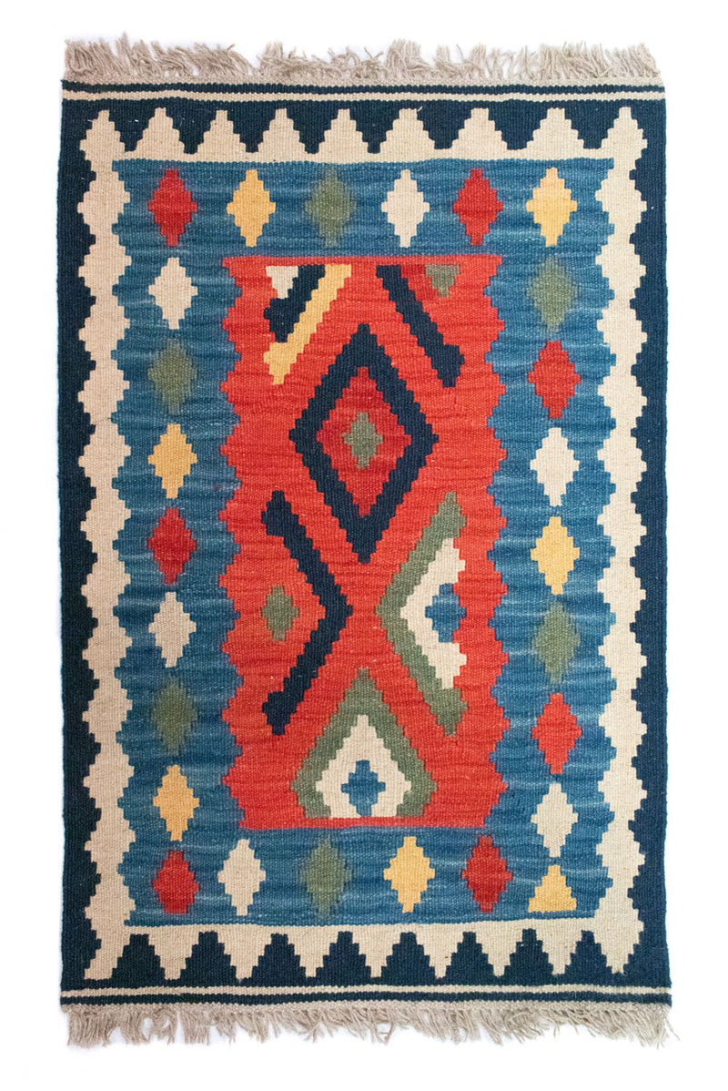 Kelim Carpet - orientalisk matta - 96 x 63 cm - flerfärgad