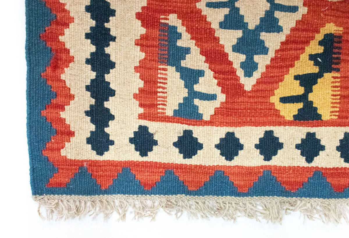 Kelim Carpet - orientalisk matta - 93 x 67 cm - blå