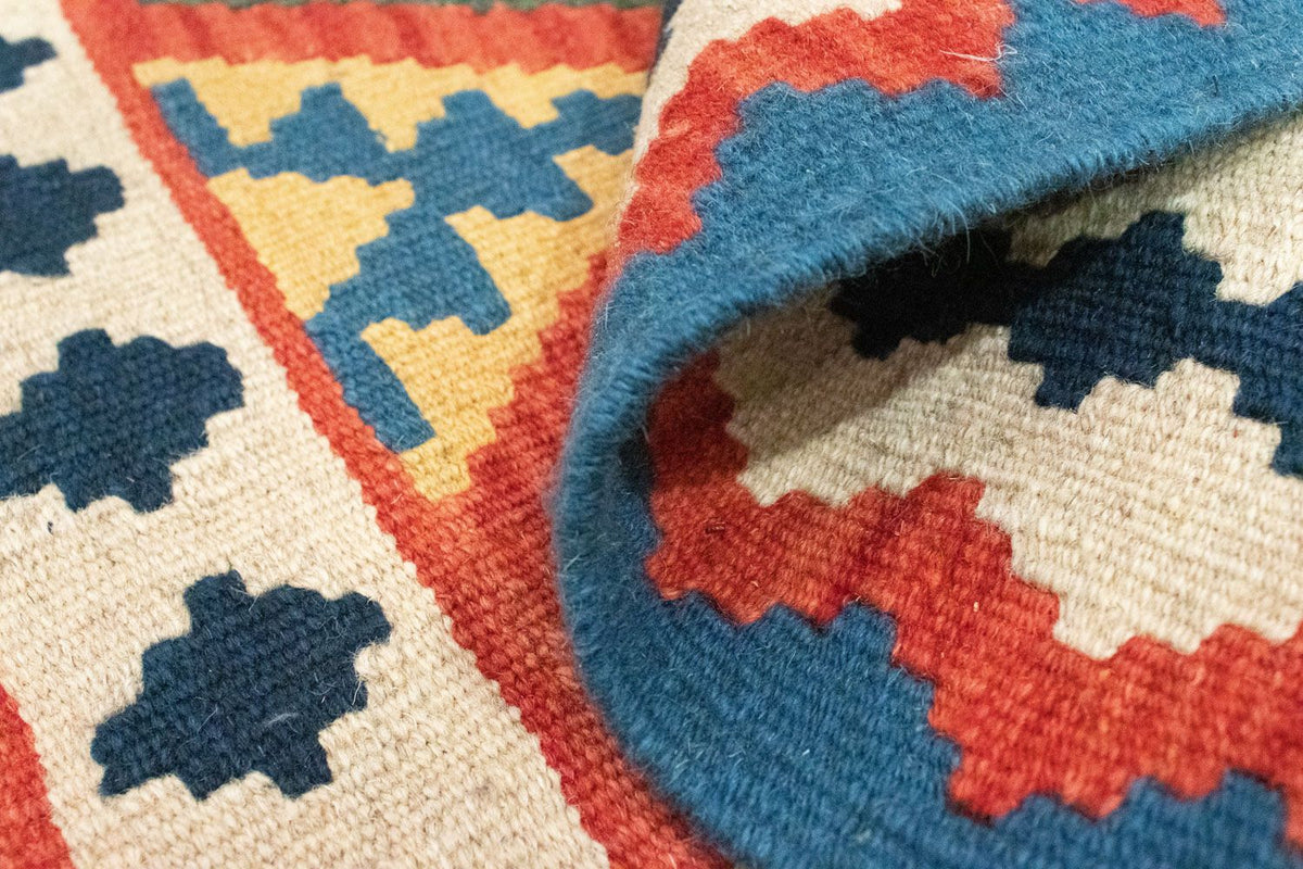 Kelim Carpet - orientalisk matta - 93 x 67 cm - blå