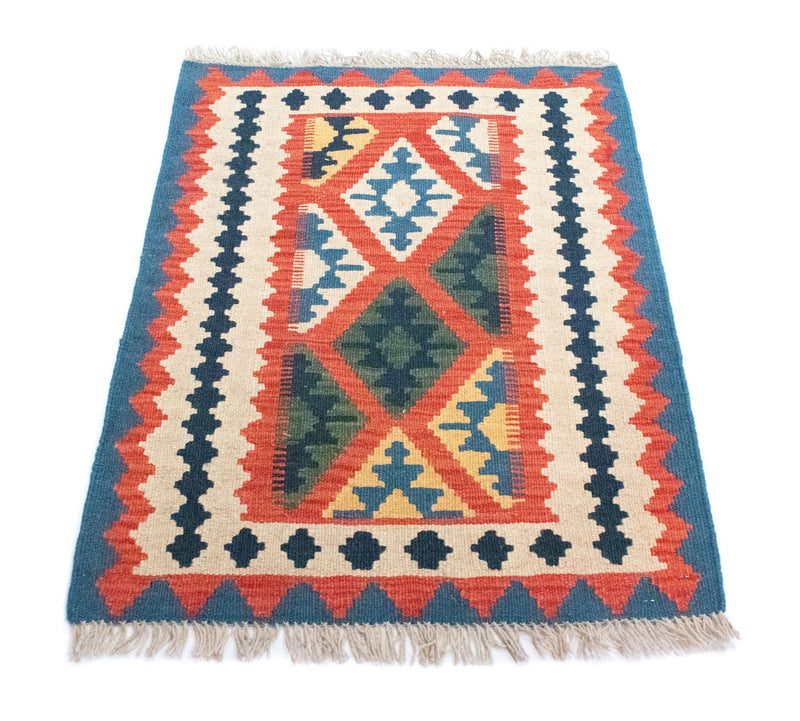 Kelim Carpet - orientalisk matta - 93 x 67 cm - blå