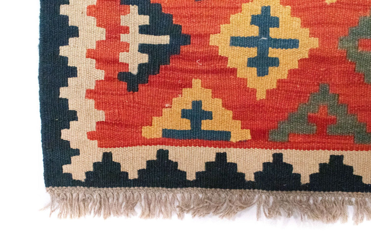 Kelim Carpet - orientalisk matta - 93 x 62 cm - orange